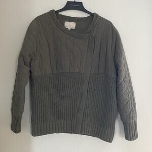 Banana Republic Heritage Sz Xlarge Green Quilted Knit Zip-Up Jacket Sweater